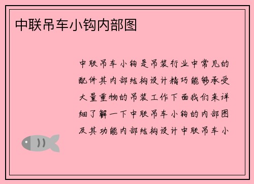 中联吊车小钩内部图