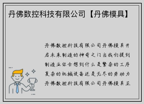 丹佛数控科技有限公司【丹佛模具】